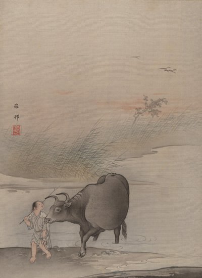 Boy with Cow at the River