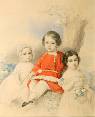 Children in a Landscape by Hau