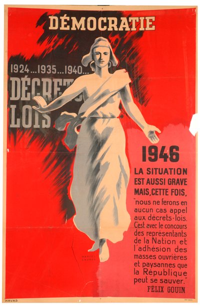 French pro-democracy poster, 1946 by Havas