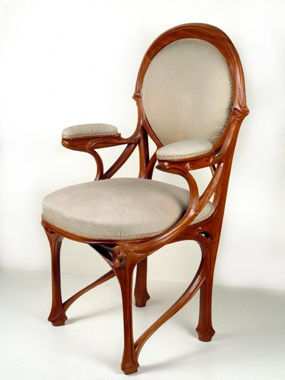 Art Nouveau: American Walnut Armchair by Hector Guimard