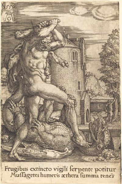Hercules Slaying the Dragon by Heinrich Aldegrever