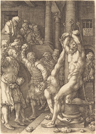 The Two Elders Stoned by the People by Heinrich Aldegrever