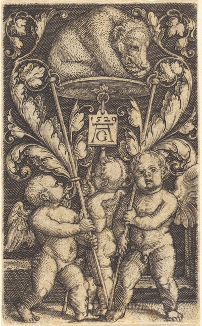 Three Cupids and a Bear, 1529 by Heinrich Aldegrever