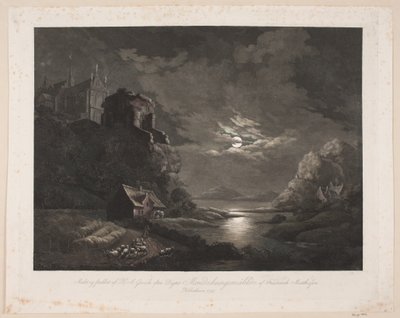 River Landscape in Moonlight by Heinrich Grosch