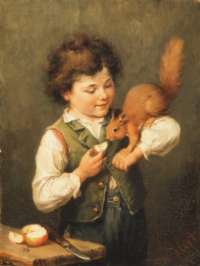 The Pet Squirrel by Heinrich Hirt
