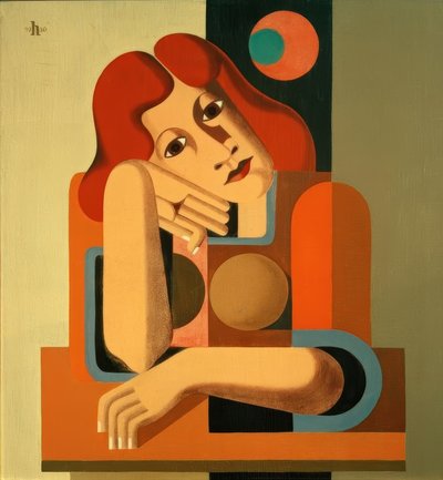 Melancholic Girl by Heinrich Hoerle