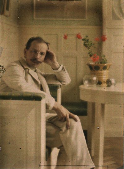 Self-portrait of Heinrich Kühn, Autochrome by Heinrich Kuhn