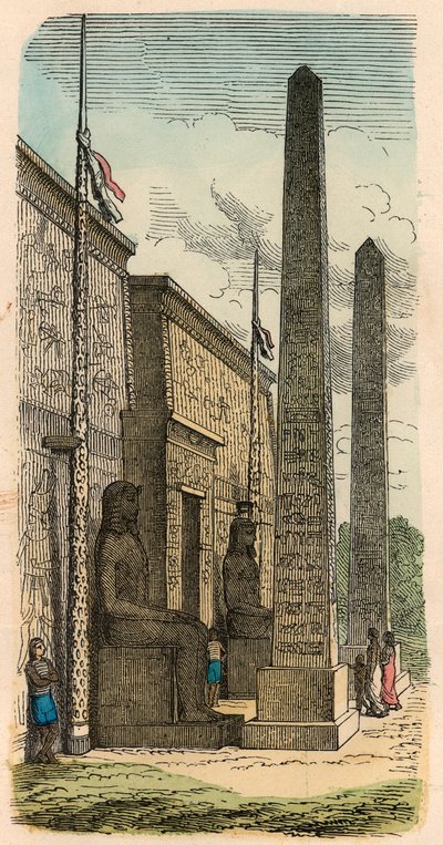 Ancient Egypt: Entrance of a Palace Temple by Heinrich Leutemann