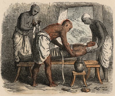 Ancient Egypt: Wrapping of the Mummy, 1866 by Heinrich Leutemann