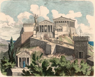Ancient Greece: Athens, Acropolis - Parthenon by Heinrich Leutemann