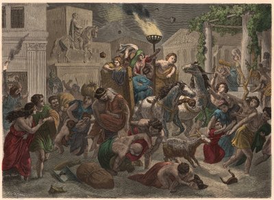 Ancient Rome: Eruption of Vesuvius, 79 AD by Heinrich Leutemann