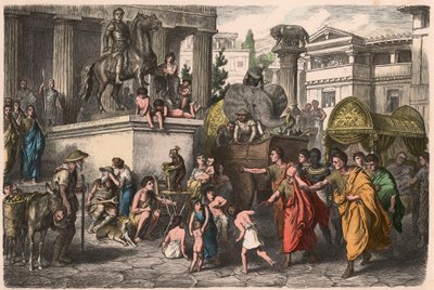 Ancient Rome: Street Scene by Heinrich Leutemann