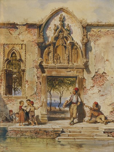 Genre Scene in Venice by Heinrich Stohl