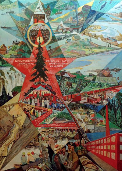 Karelia and Murmansk agitation panel, 1926 by Heinrich Vogeler
