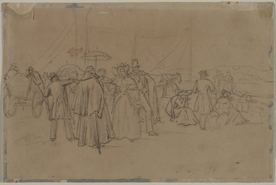 Passengers for Rhine Steamer (recto) by Heinrich von Mayr