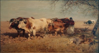 Oxen Team by Heinrich von Zügel