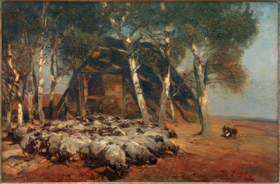 Herd of Sheep at the Koben by Heinrich von Zügel