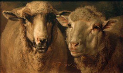 Two Sheep by Heinrich von Zügel