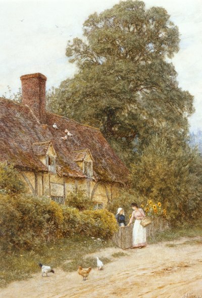 Old Post Office, Brook, near Witley by Helen Allingham