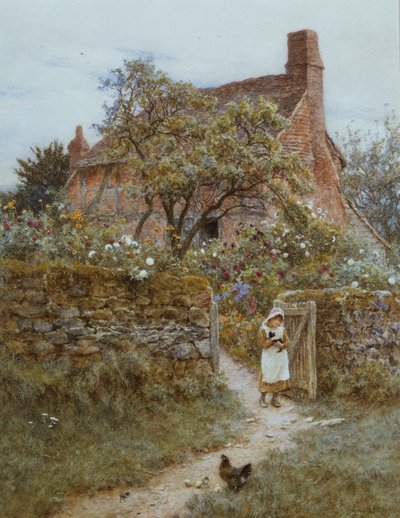 The Black Kitten by Helen Allingham