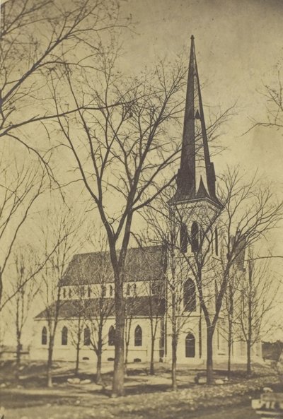 Untitled church with pointed spire by Hendee