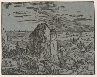 Cliff on a Seashore by Hendrick Goltzius