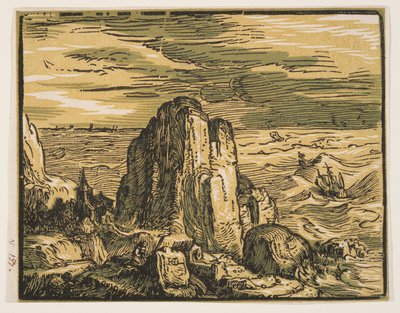Cliff on a Seashore by Hendrick Goltzius