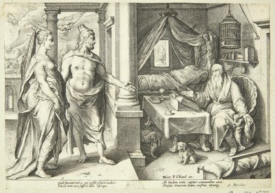 Jupiter and Juno Consult Teiresias by Hendrick Goltzius