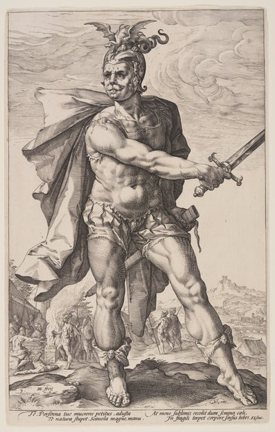 Mucius Scaevola, from The Roman Heroes by Hendrick Goltzius