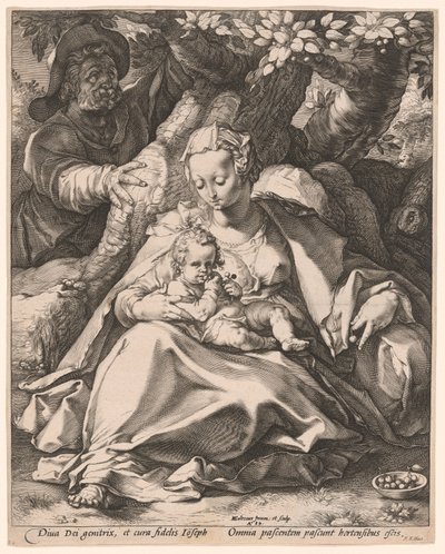 The Holy Family under a Cherry Tree by Hendrick Goltzius