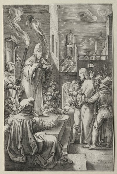 The Passion: Christ before Caiaphas by Hendrick Goltzius