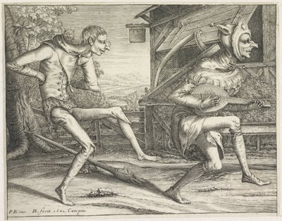 Two Dancing Fools by Hendrick Hondius (I)
