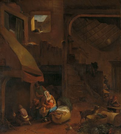 Interior of a Peasant Hut by Hendrick Mommers