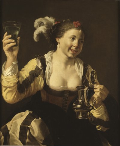A Girl Holding a Glass, c.1620 by Hendrick ter Brugghen