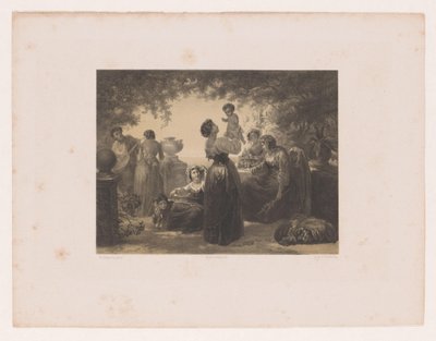 Italian Women at a Table by Hendrik Adriaan Christiaan Dekker