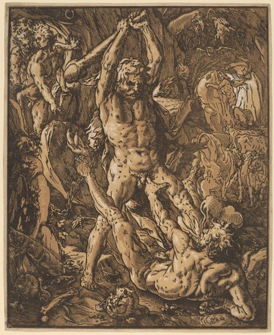 Hercules Killing Cacus by Hendrik Goltzius