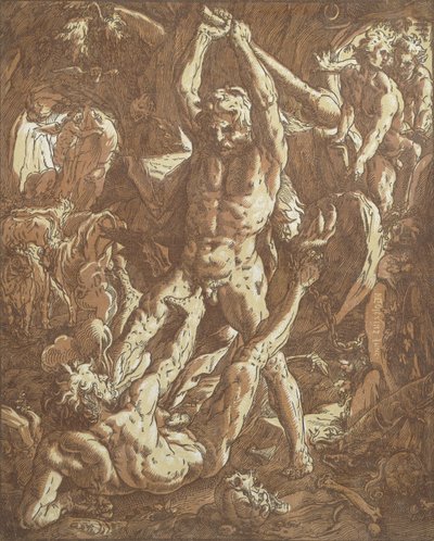 Hercules Killing Cacus by Hendrik Goltzius
