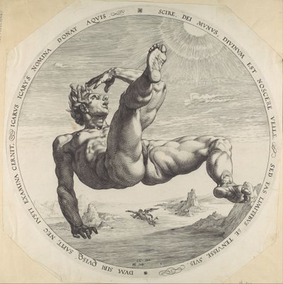 Icarus, from The Four Disgracers, 1588 by Hendrik Goltzius