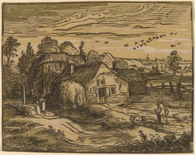 Landscape with a Farmhouse by Hendrik Goltzius