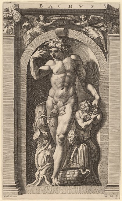 Bacchus by Hendrik Goltzius after Polidoro da Caravaggio