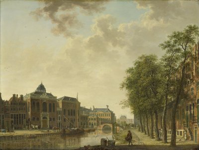 View of the Houtmarkt, Amsterdam by Hendrik Keun (attributed to)