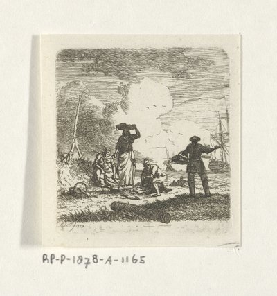 Fishermen by the Beach by Hendrik Kobell