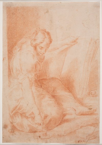 Woman Writing in a Folio. (Fama) by Hendrik Krock