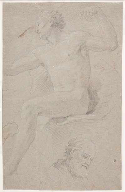 Seated Male Model and Bearded Man