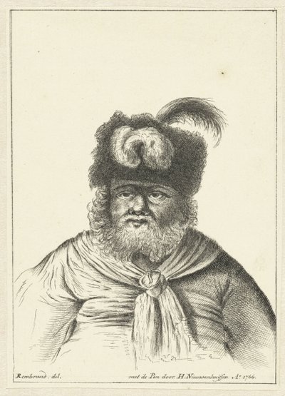Seated Man with Fur Hat by Hendrik Nieuwenhuysen
