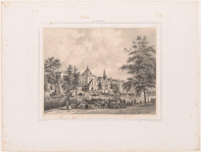 View of Haarlem from the Spaarne by Hendrik Wilhelmus Last