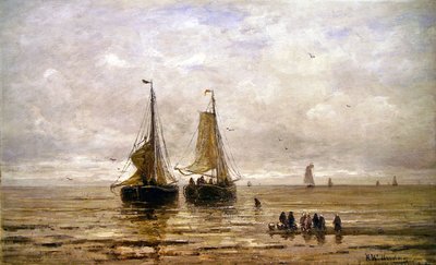 Coastal Scene by Hendrik William Mesdag