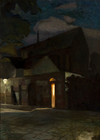 The Dominican Church in Krakow at Night by Hendryk Szczyglinski