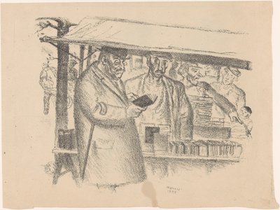 Book Stall at a Market by Henk Henriët