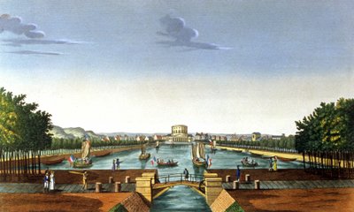 Paris, the Villette basin by Henri (after) Courvoisier Voisin